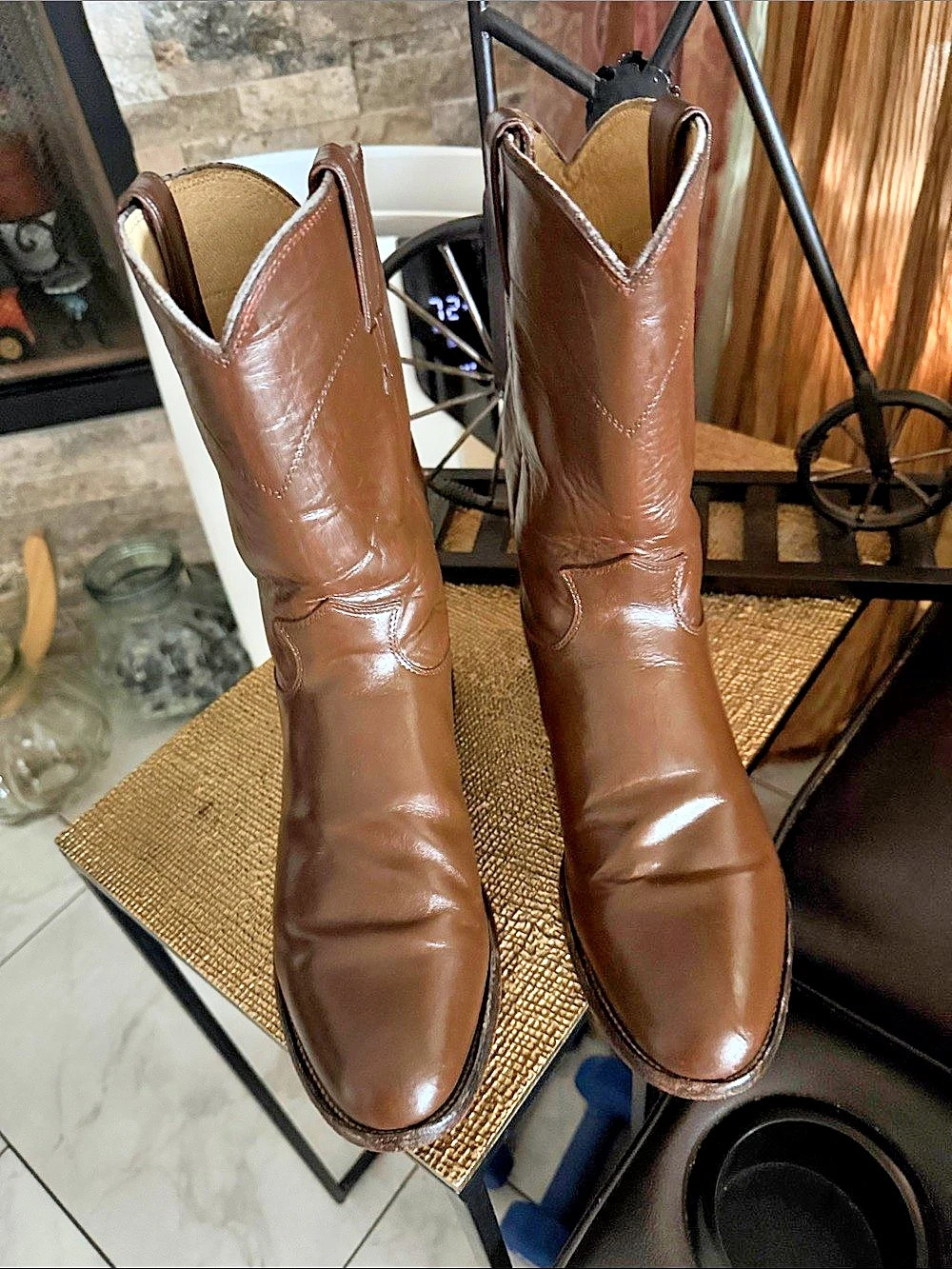 Justin Brown Leather Western Boots US 9 D.50